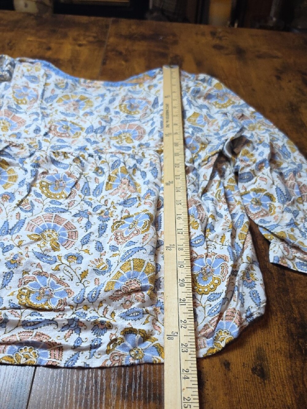 LUCKY BRAND | Boho Peasant Tassel‎ Tie Floral Paisley Blouse Flowy Viscose | M - Picture 7 of 8